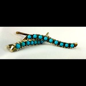 Vintage Turquoise Hair Pins l Set of 2